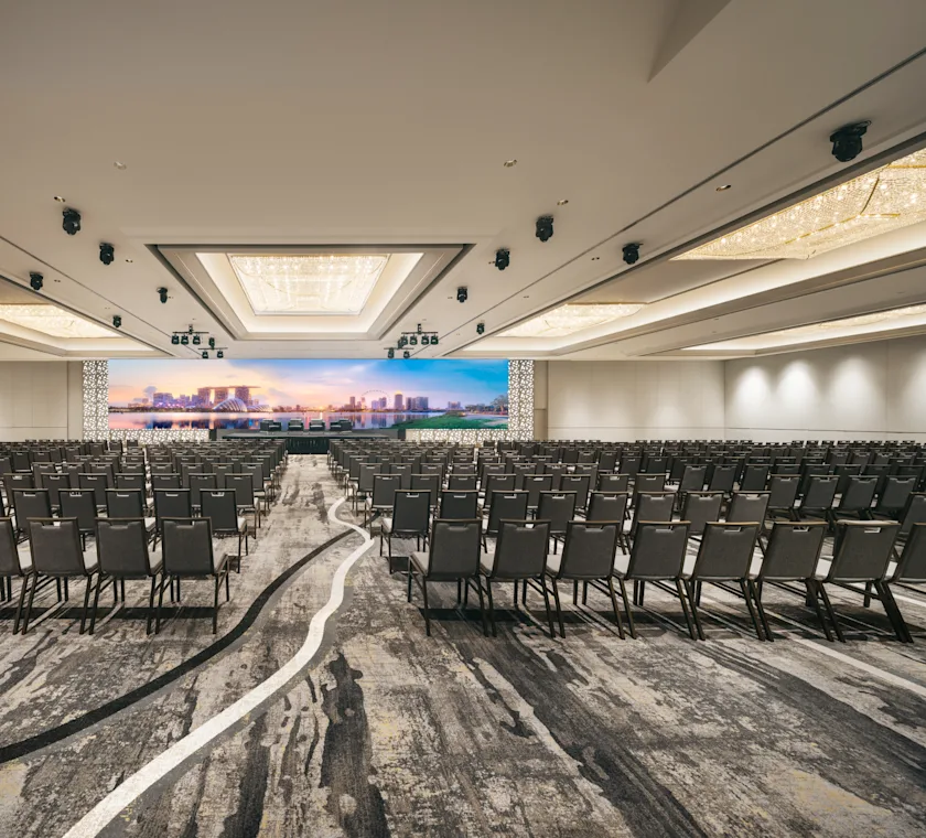 Theatre-style seating in the Grand Ballroom at Hilton Singapore Orchard